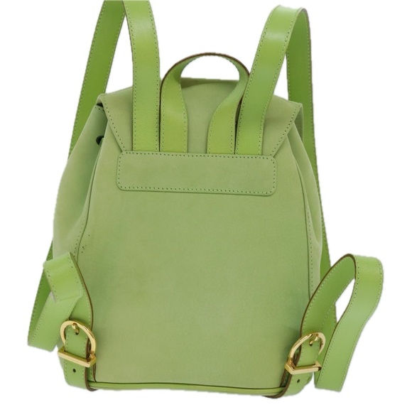 Salvatore Ferragamo Gancini Backpack Leather Green Auth yk14012 - Picture 2 of 16